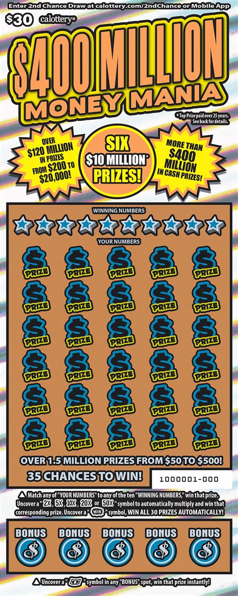 $30 scratchers california|$400 Million Money Mania (1408) .